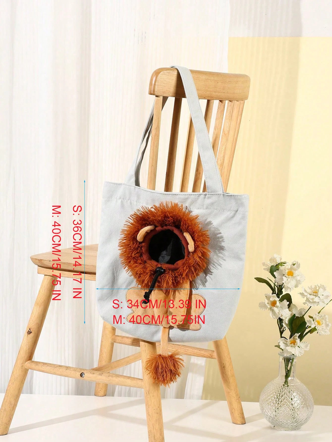 Cat Canvas Shoulder Bag Lion Shaped